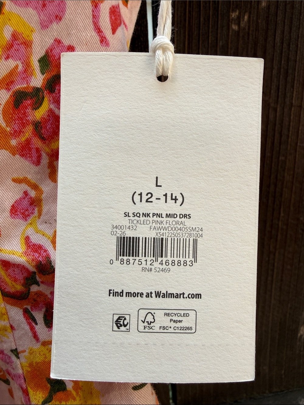 Floral Pink Sundress with Yellow Accent - Women's Dress by Free Assembly - Picture 4 of 4